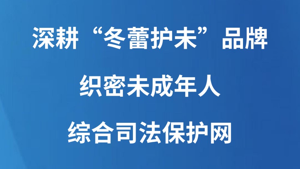 深耕“冬蕾护未”品牌 织密未成年人综合司法保护网