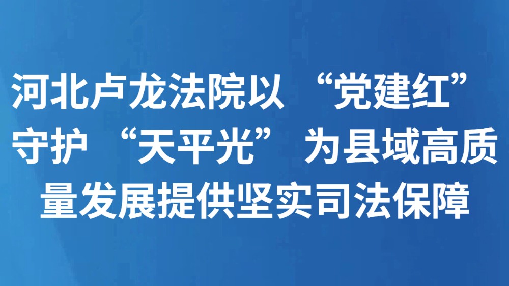 河北卢龙法院以 “党建红” 守护 “天平光” 为县域高质量发展提供坚实司法保障