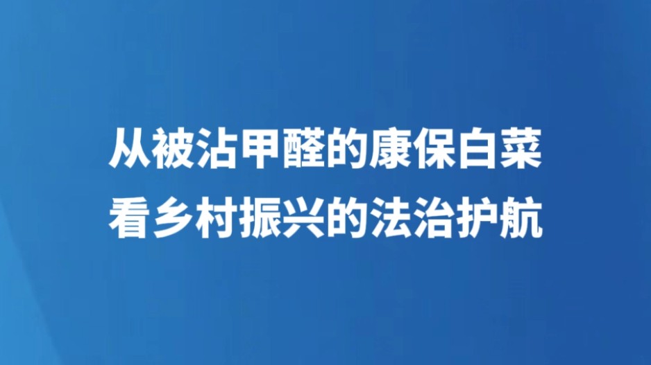 从被沾甲醛的康保白菜 看乡村振兴的法治护航