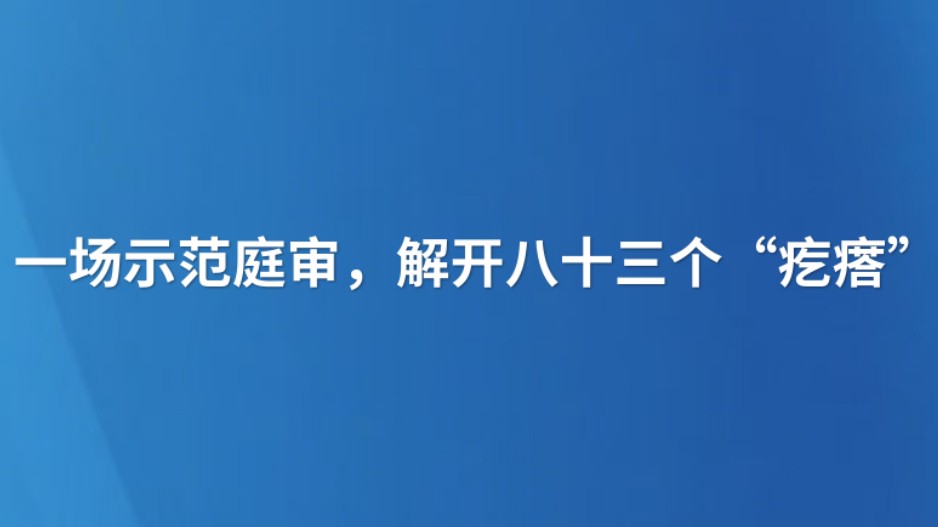 一场示范庭审，解开八十三个“疙瘩”