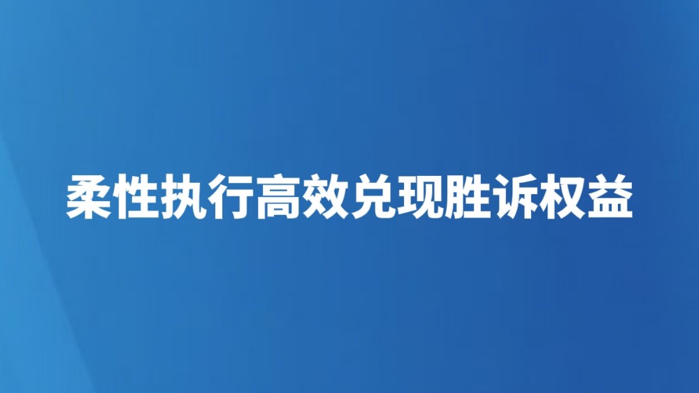 柔性执行高效兑现胜诉权益