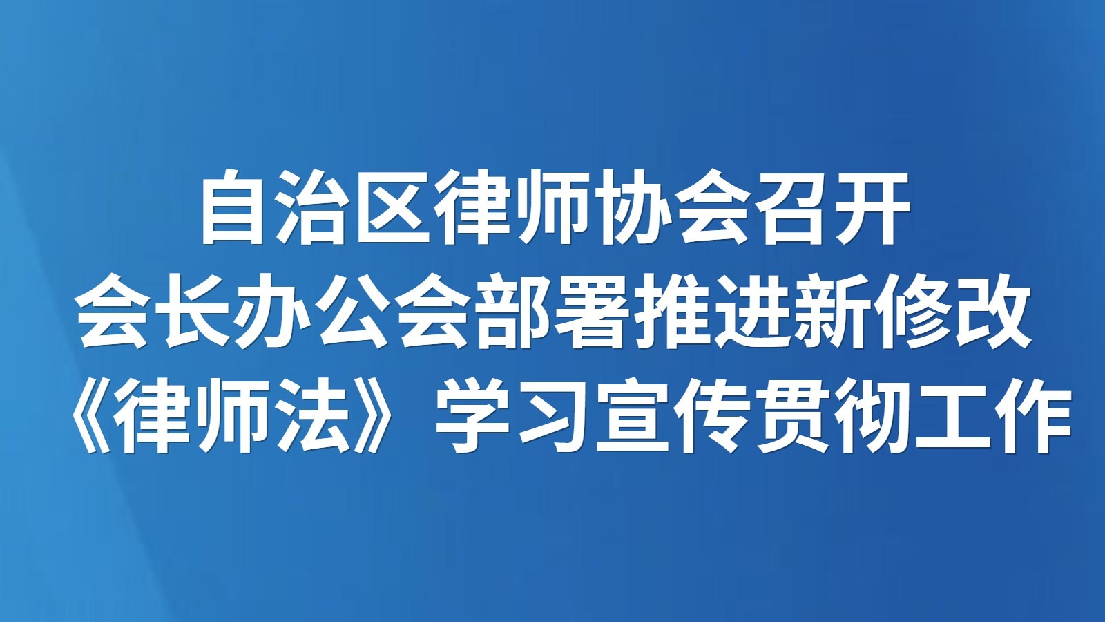 自治区律师协会召开会长办公会部署推进新修改《律师法》学习宣传贯彻工作