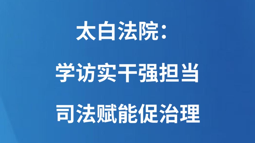 太白法院：学访实干强担当 司法赋能促治理