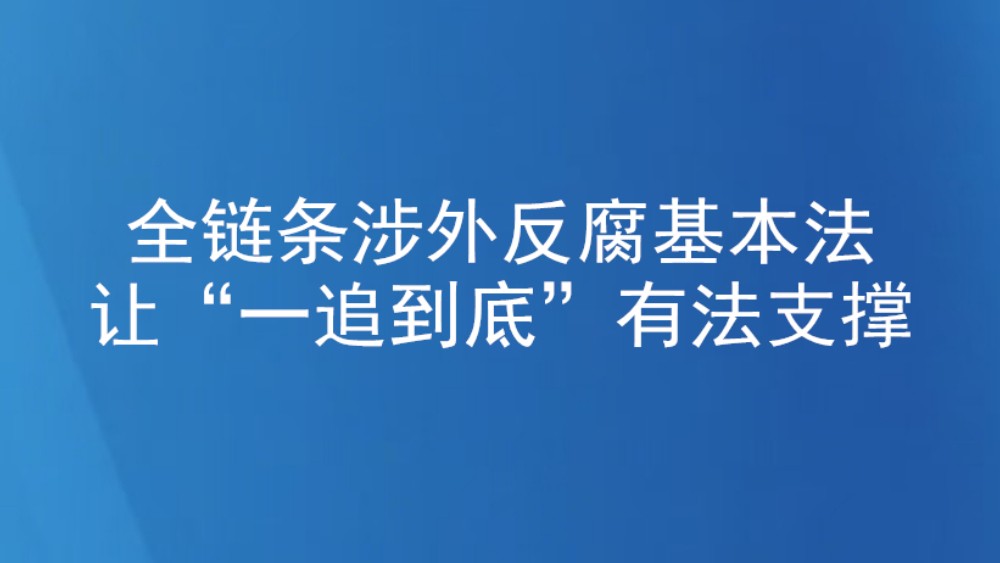 全链条涉外反腐基本法让“一追到底”有法支撑