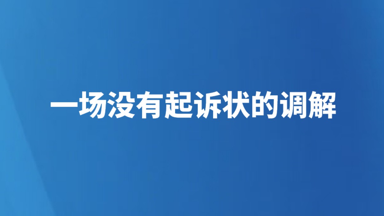 一场没有起诉状的调解