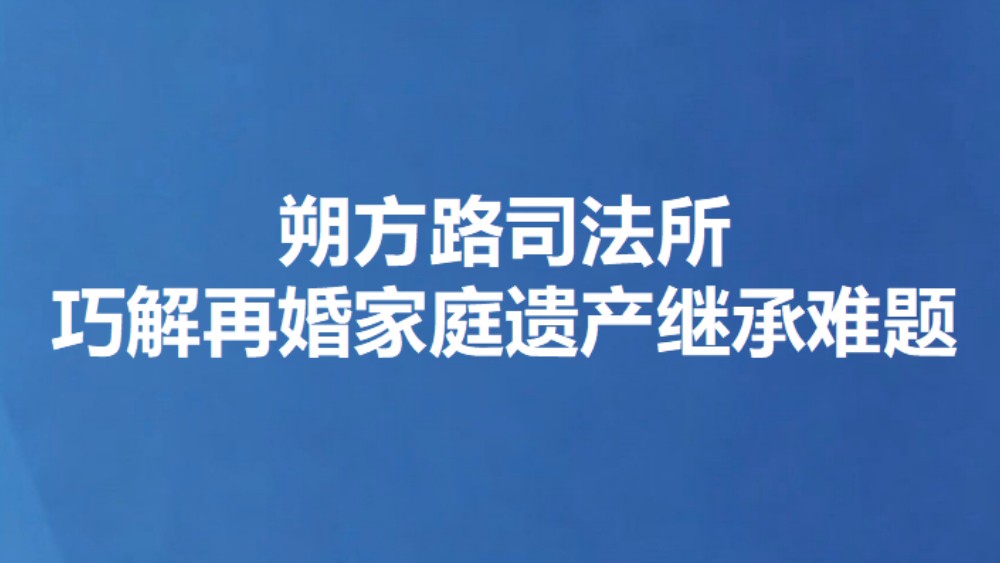 朔方路司法所巧解再婚家庭遗产继承难题