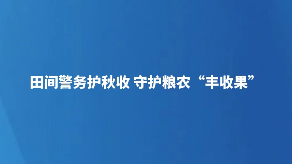田间警务护秋收 守护粮农“丰收果”