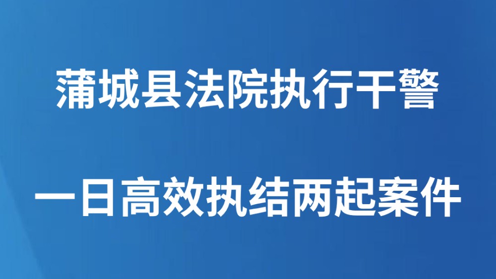 蒲城县法院执行干警一日高效执结两起案件