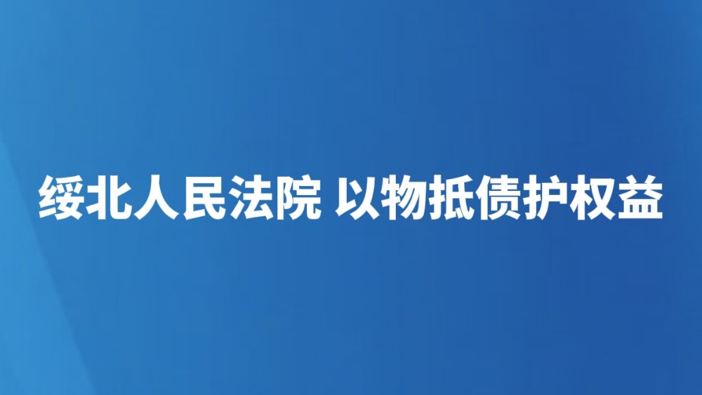绥北人民法院 以物抵债护权益