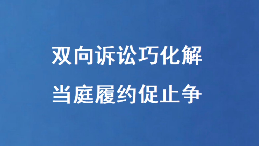 双向诉讼巧化解 当庭履约促止争