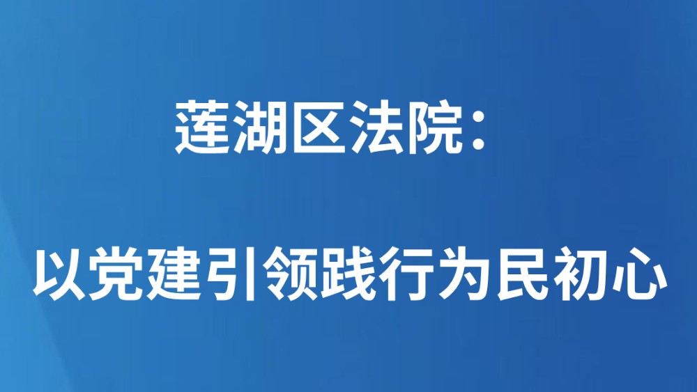 莲湖区法院：以党建引领践行为民初心