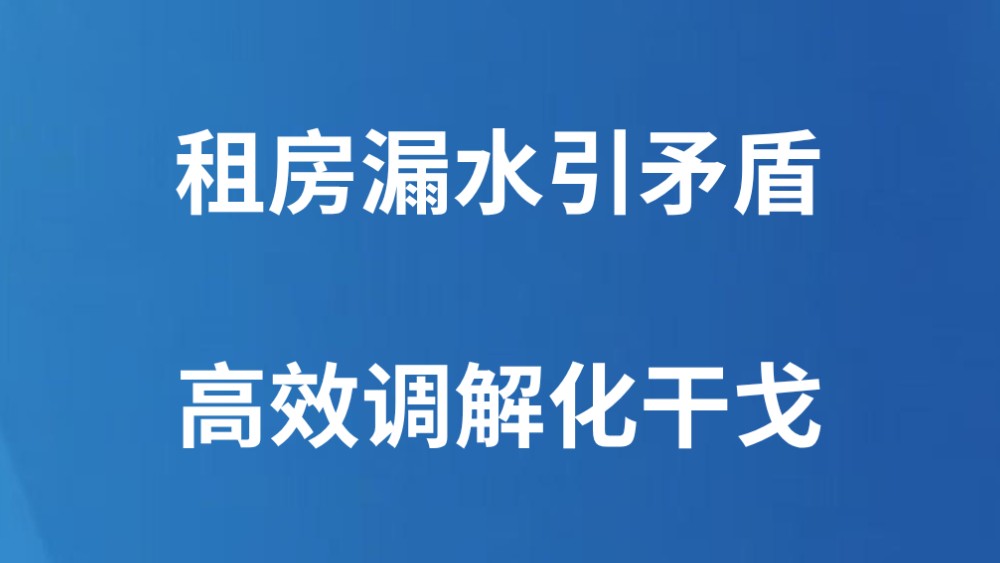 租房漏水引矛盾 高效调解化干戈