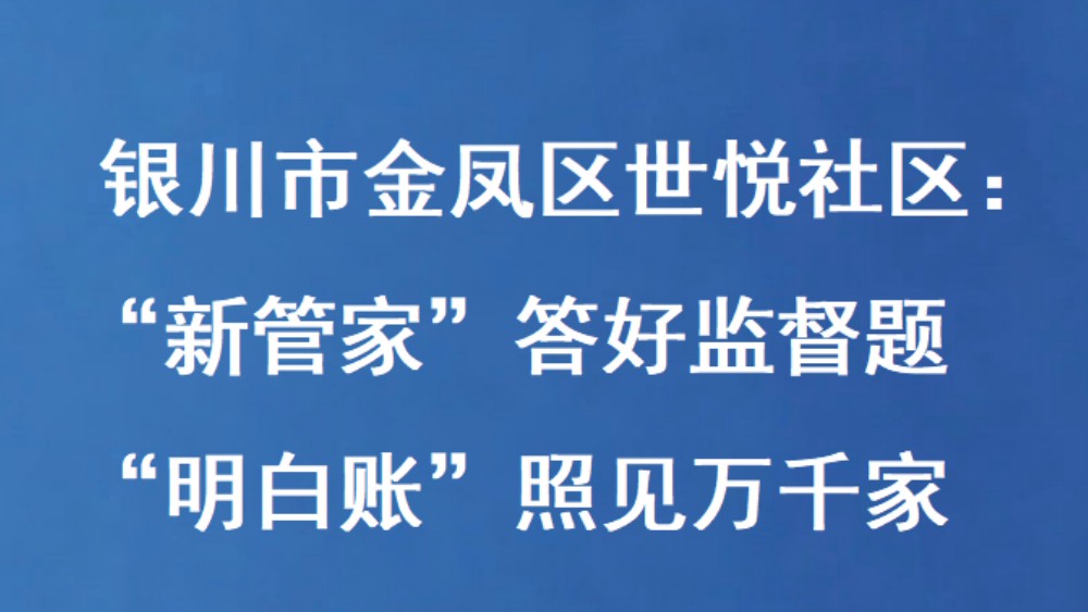 银川市金凤区世悦社区：“新管家”答好监督题 “明白账”照见万千家