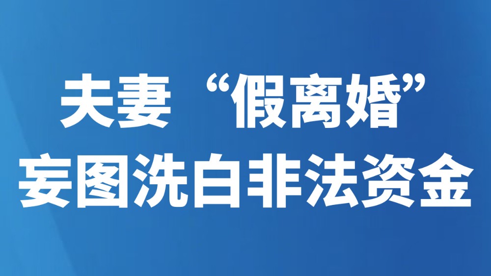 夫妻“假离婚”妄图洗白非法资金