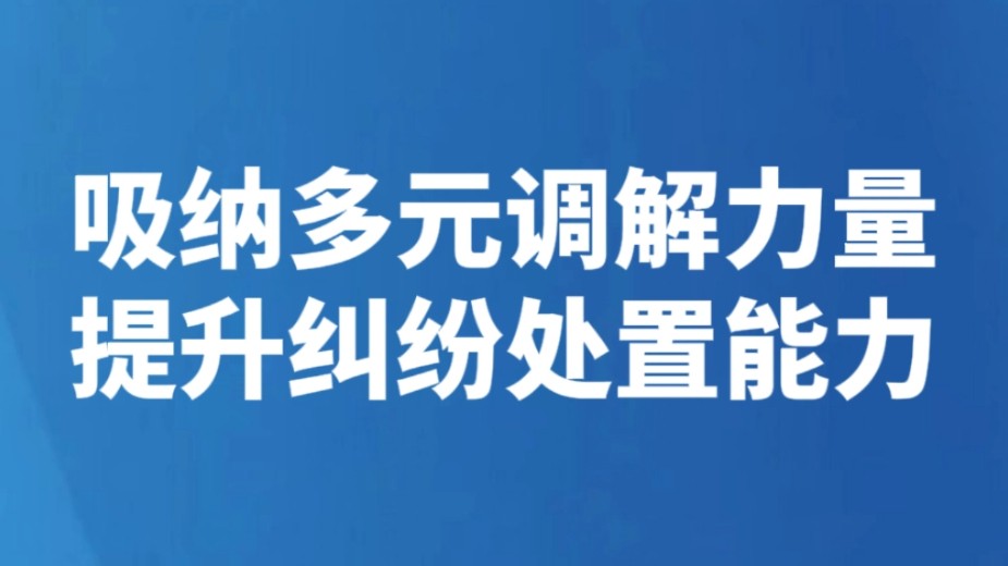 吸纳多元调解力量提升纠纷处置能力