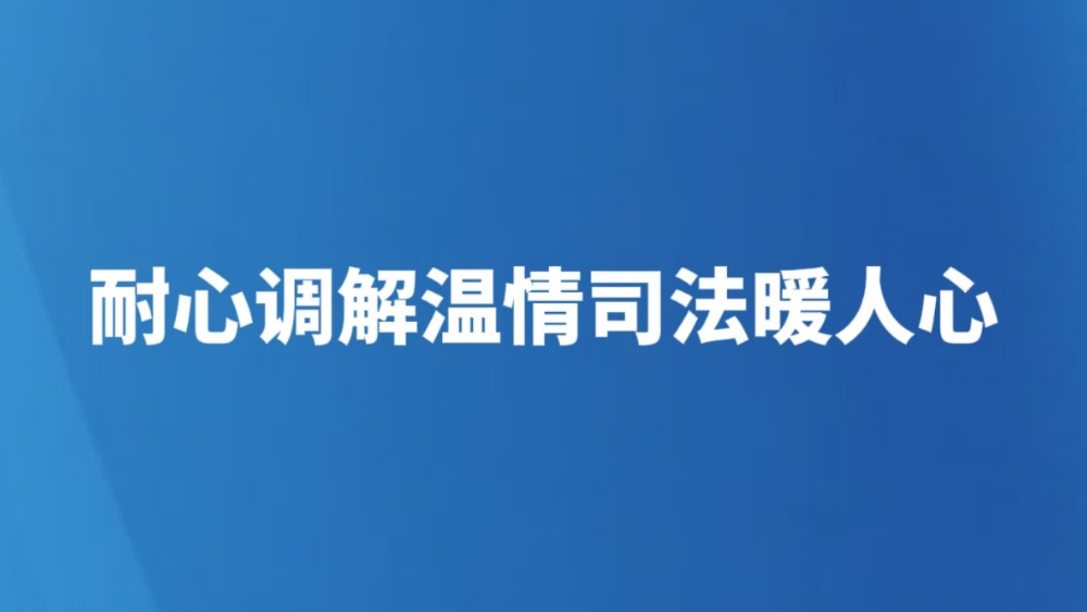 耐心调解温情司法暖人心