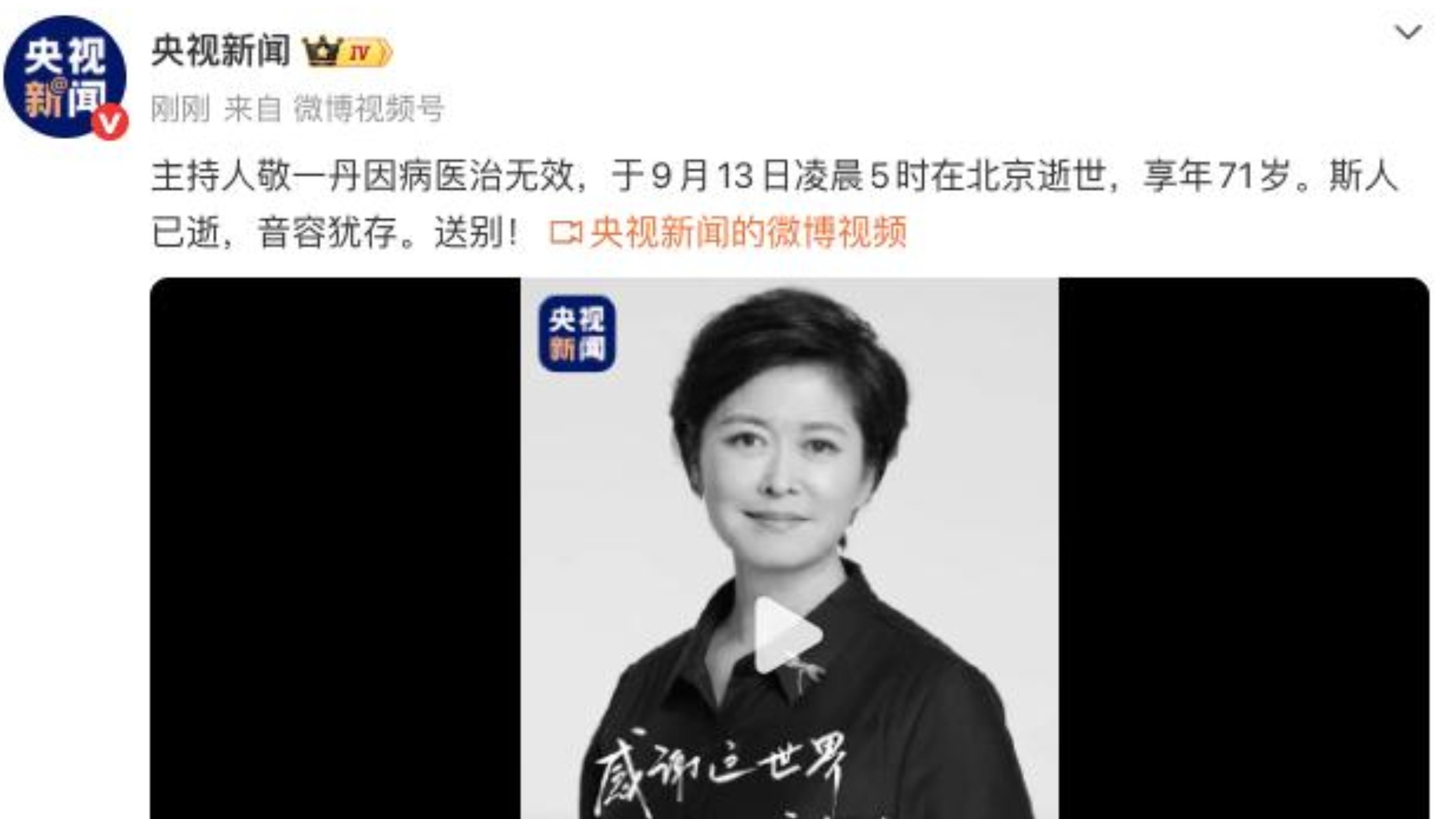 再见敬一丹：一位坚守时代的新闻守望者