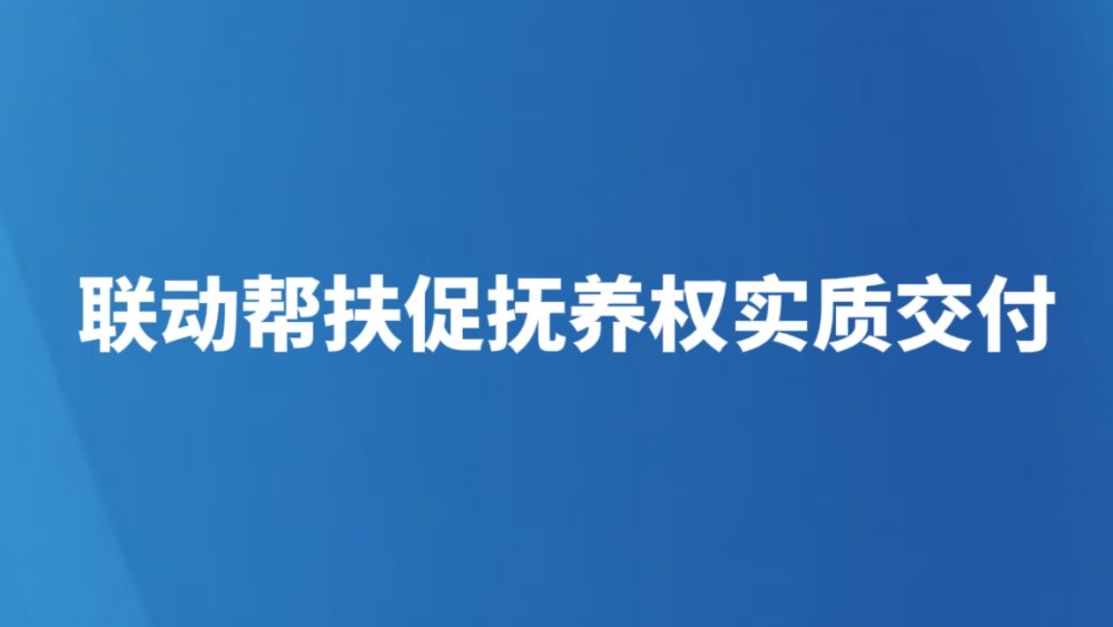 联动帮扶促抚养权实质交付