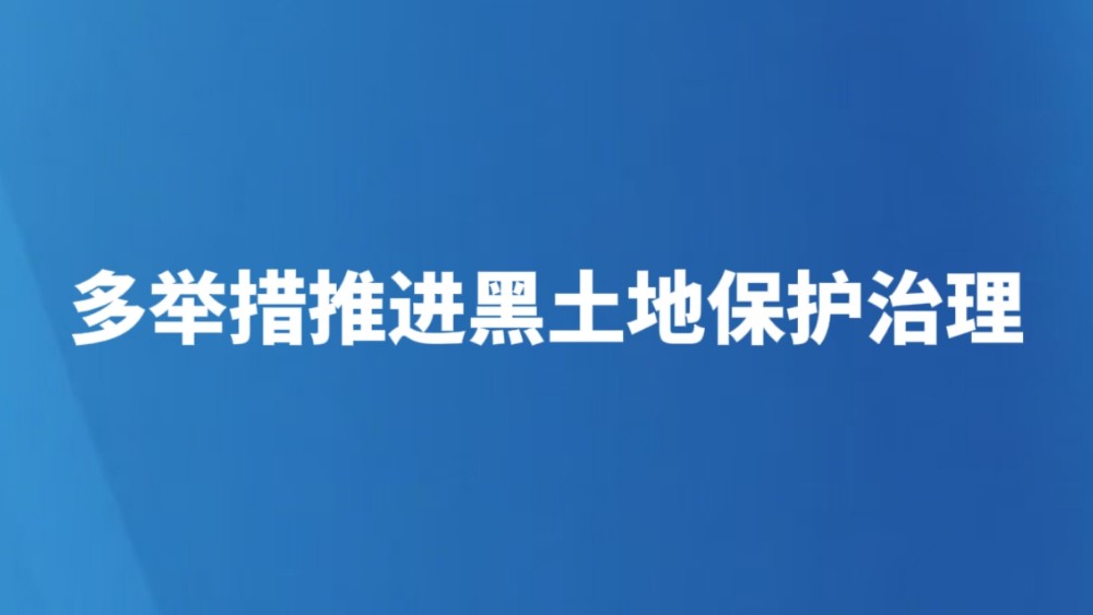 多举措推进黑土地保护治理