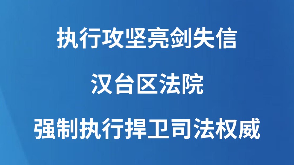 执行攻坚亮剑失信 汉台区法院强制执行捍卫司法权威