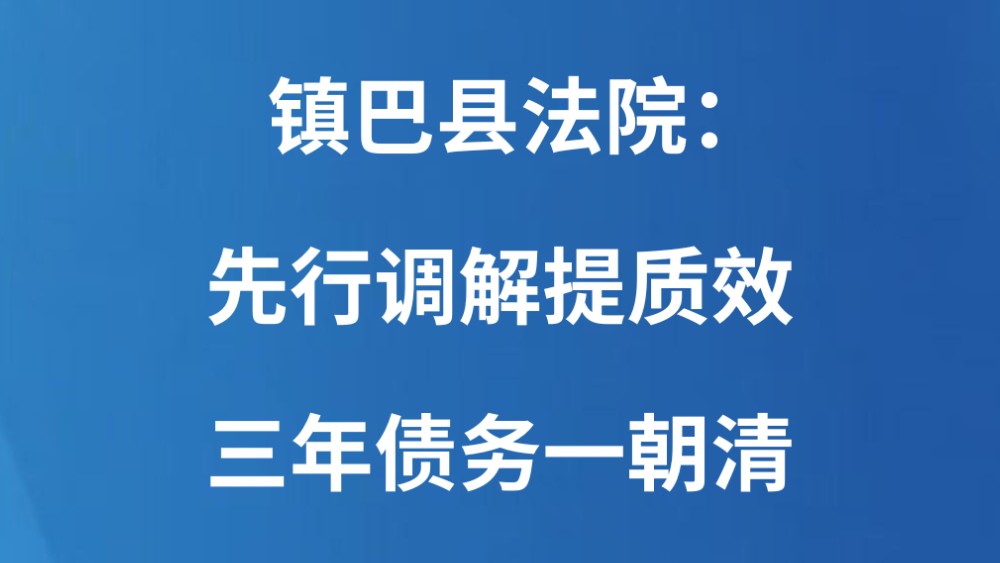 镇巴县法院：先行调解提质效 三年债务一朝清
