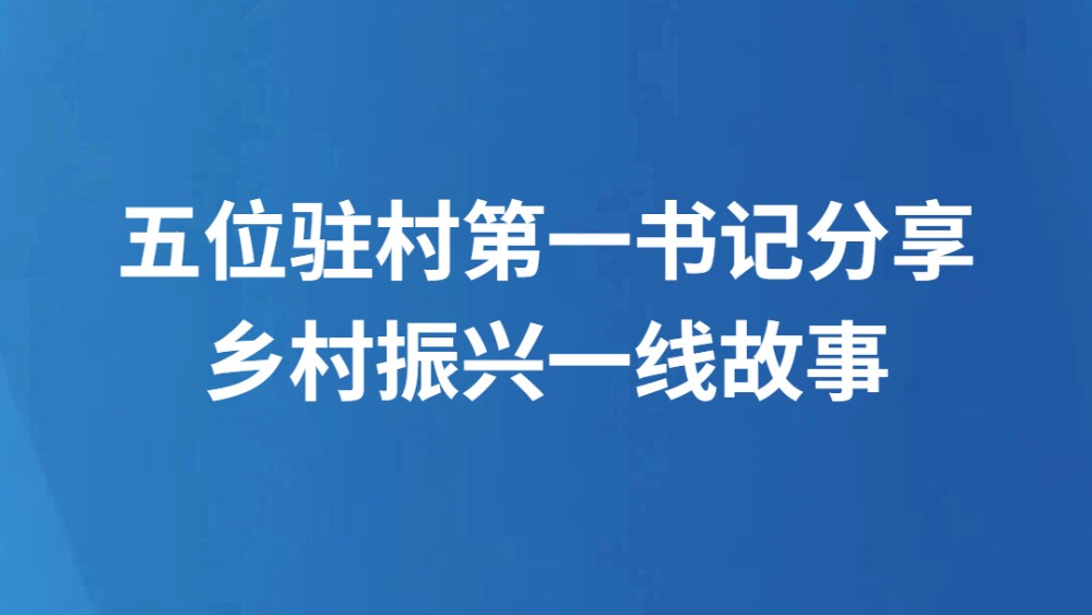 五位驻村第一书记分享乡村振兴一线故事
