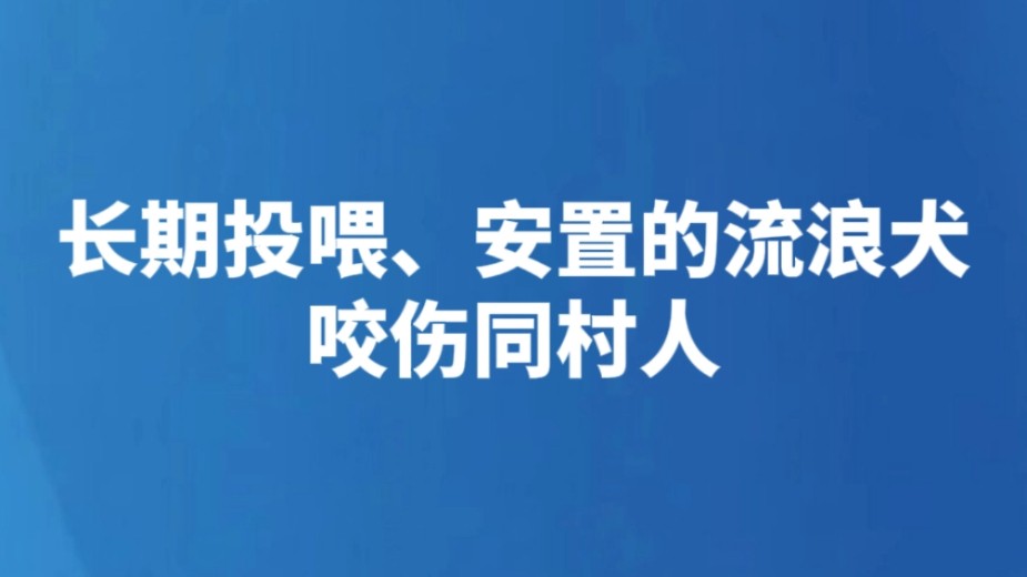 长期投喂、安置的流浪犬咬伤同村人