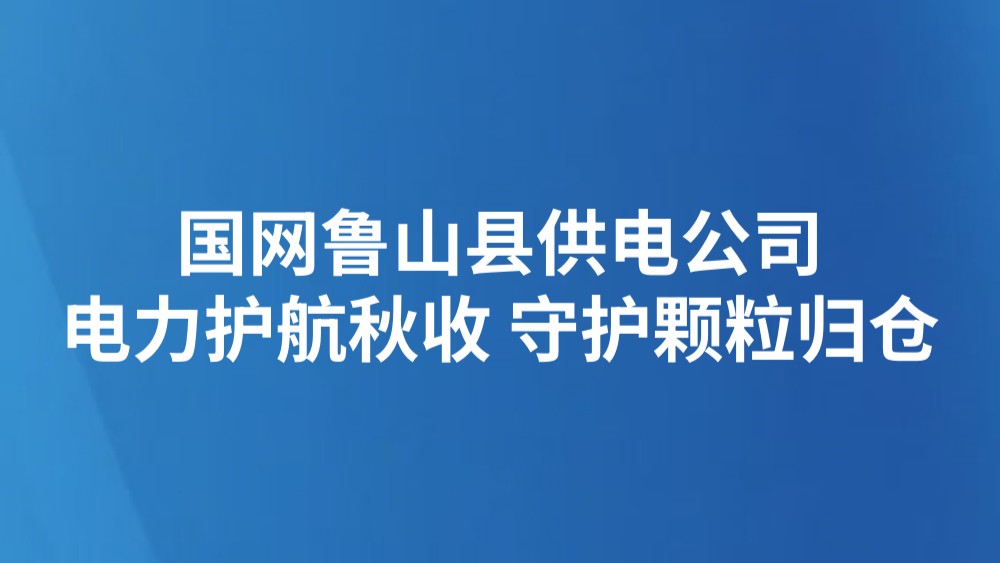 国网鲁山县供电公司 电力护航秋收 守护颗粒归仓