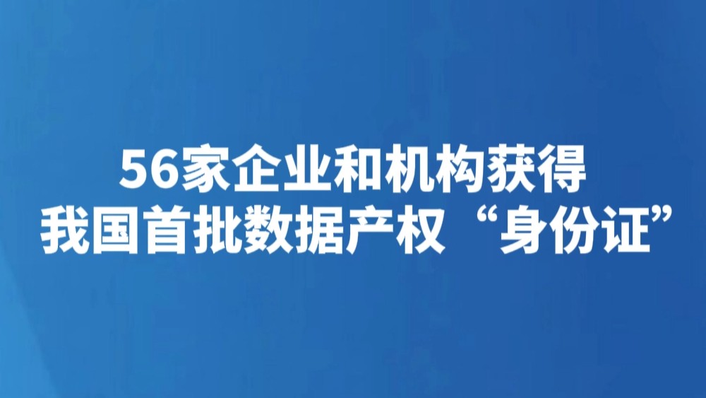 56家企业和机构获得我国首批数据产权“身份证”