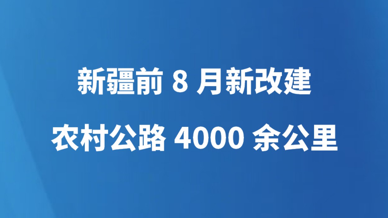 新疆前8月新改建农村公路4000余公里