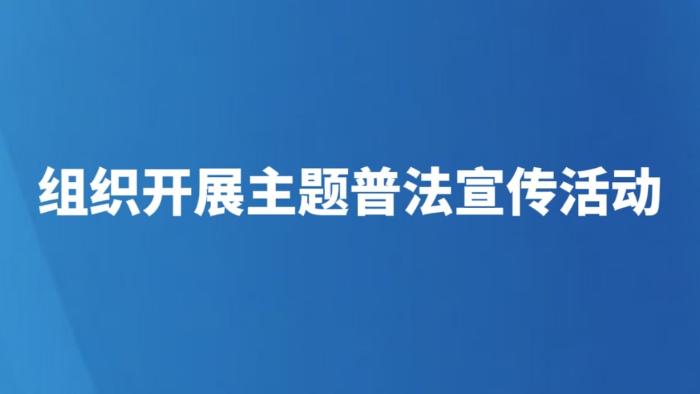 组织开展主题普法宣传活动