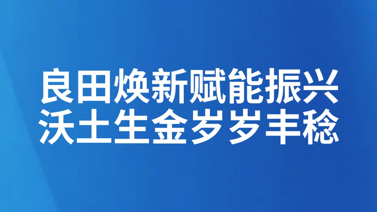 良田焕新赋能振兴 沃土生金岁岁丰稔