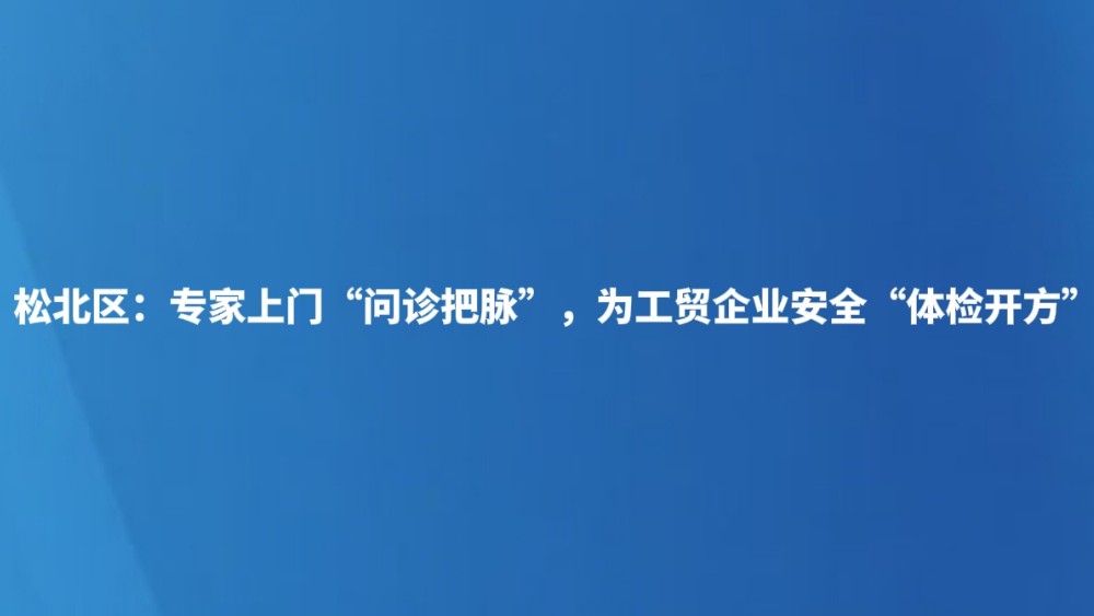 松北区：专家上门“问诊把脉”，为工贸企业安全“体检开方”