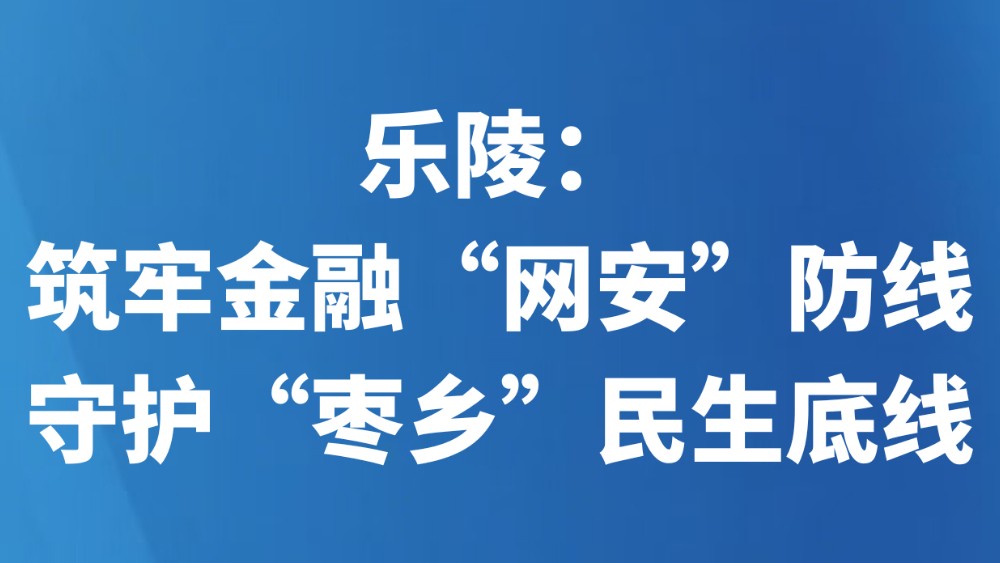 乐陵：筑牢金融“网安”防线 守护“枣乡”民生底线