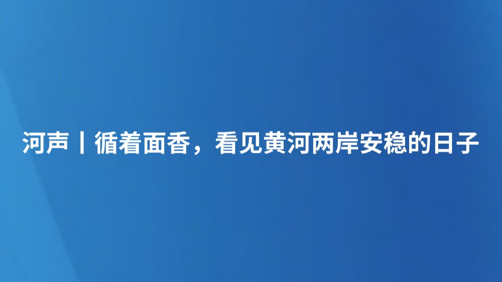 河声丨循着面香，看见黄河两岸安稳的日子