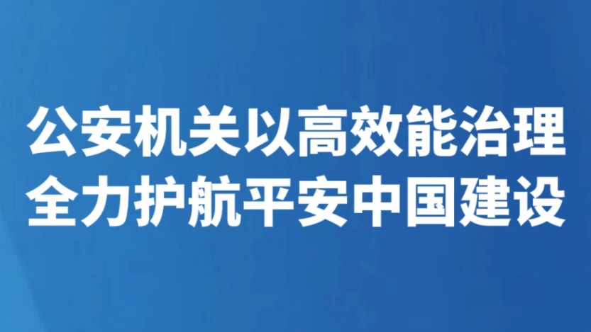 公安机关以高效能治理全力护航平安中国建设