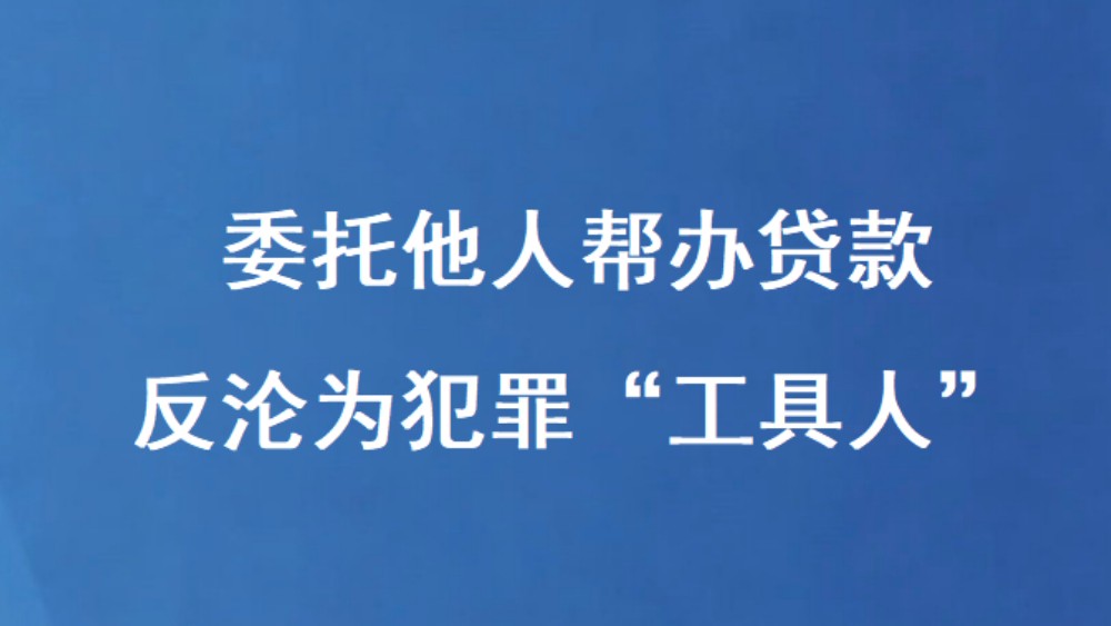 委托他人帮办贷款 反沦为犯罪“工具人”