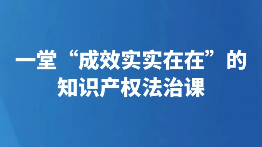 一堂“成效实实在在”的知识产权法治课