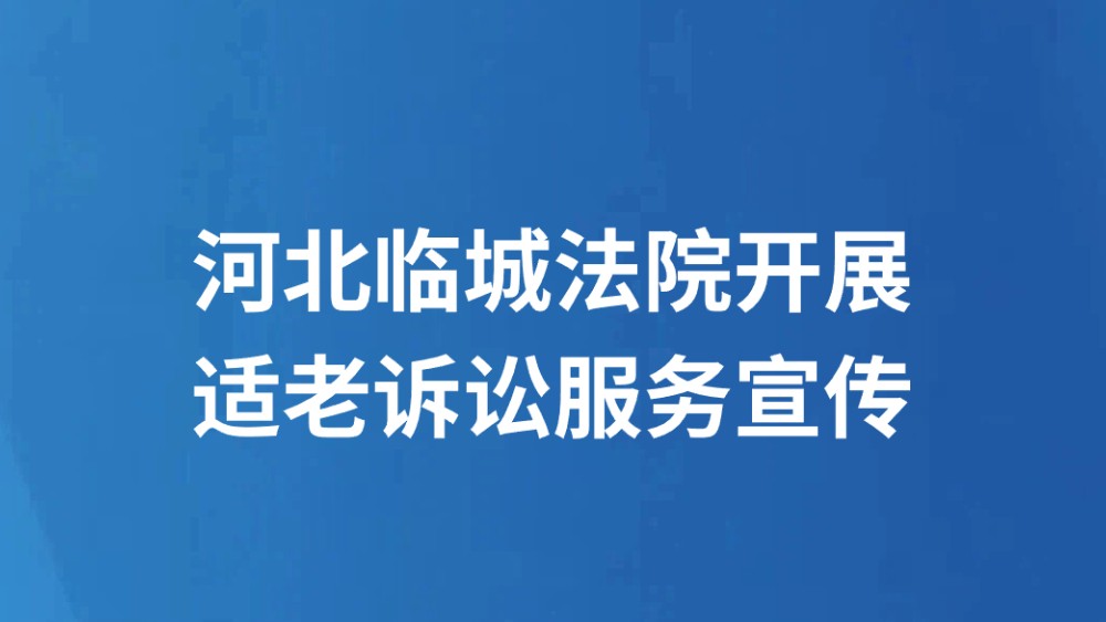 河北临城法院开展适老诉讼服务宣传