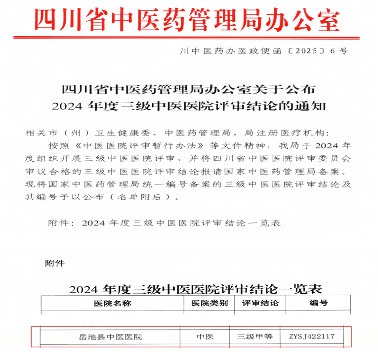 四川岳池县中医医院荣膺国家三级甲等中医医院，开启中医药事业新征程