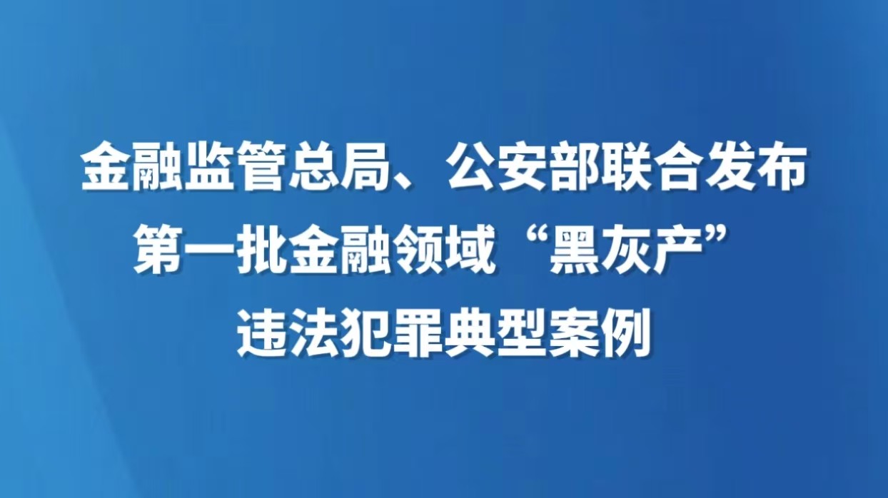 金融监管总局、公安部联合发布第一批金融领域“黑灰产”违法犯罪典型案例
