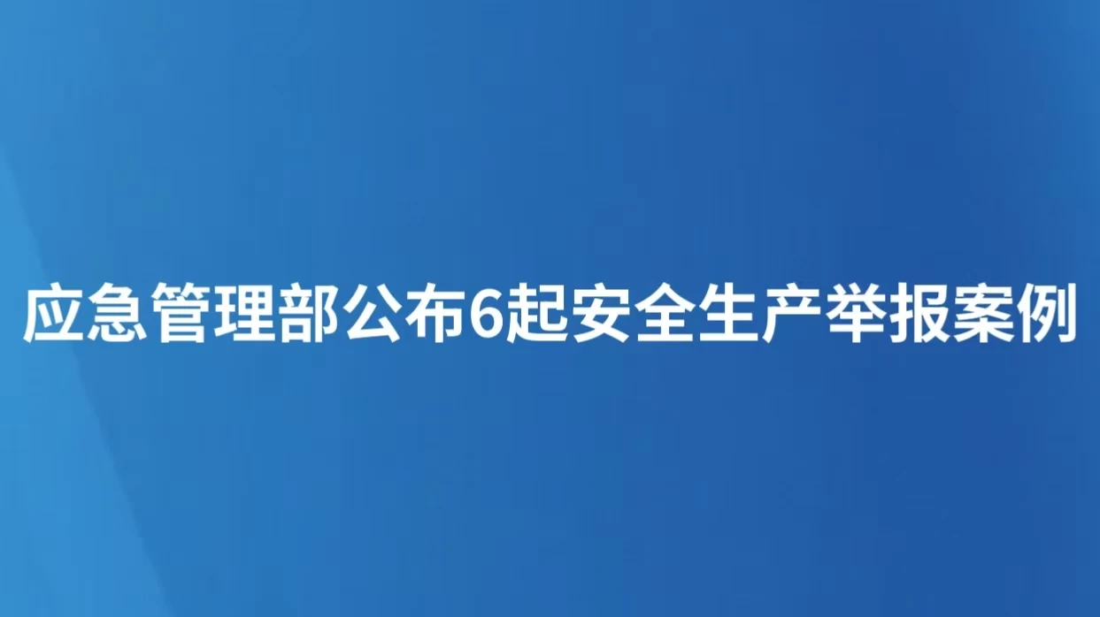 应急管理部公布6起安全生产举报案例