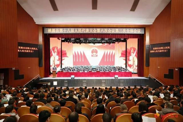 湖南省桃源县十八届人大六次会议举行第三次全体会议，听取“一委两院”工作报告