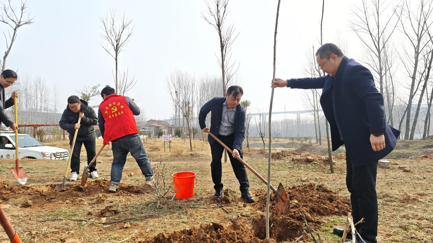 河南省洛宁县河底镇人大主席团组织开展植树节义务植树活动
