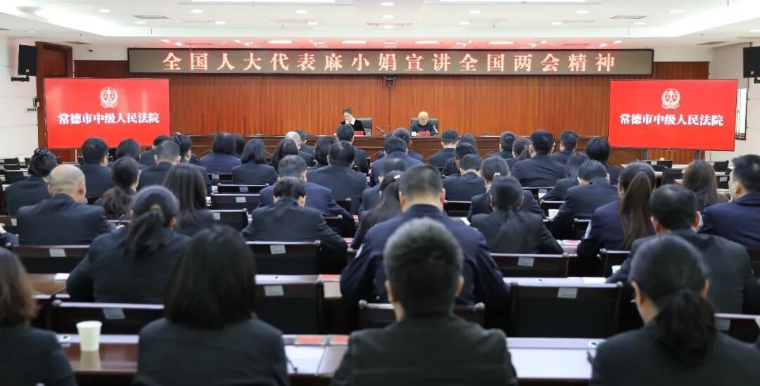 湖南常德市中级人民法院邀请全国人大代表麻小娟宣讲两会精神