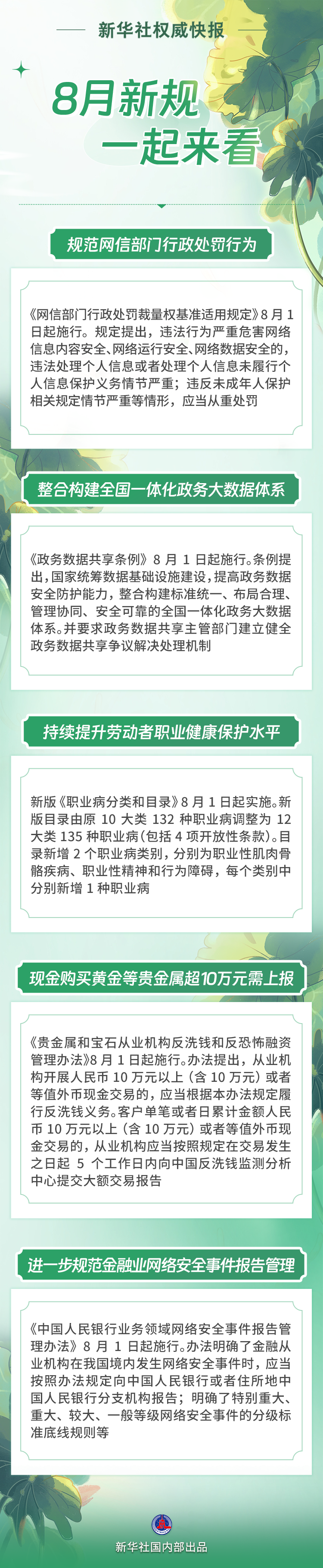 8月新规，一起来看