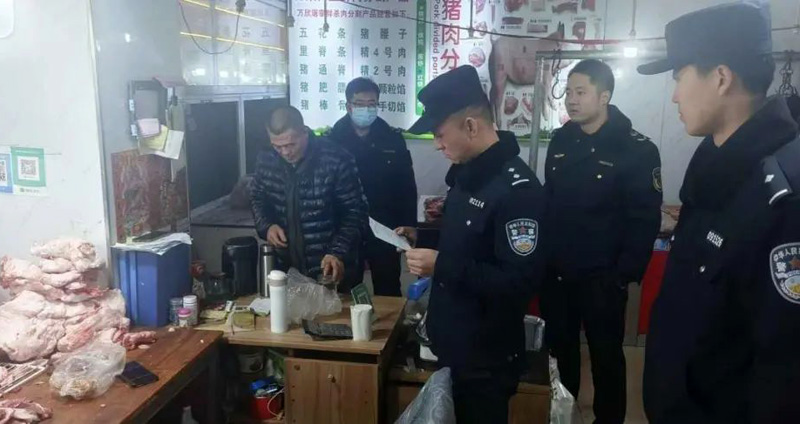 乌兰察布市公安局集宁分局环食药侦大队配合相关部门开展春节前肉制品安全检测行动