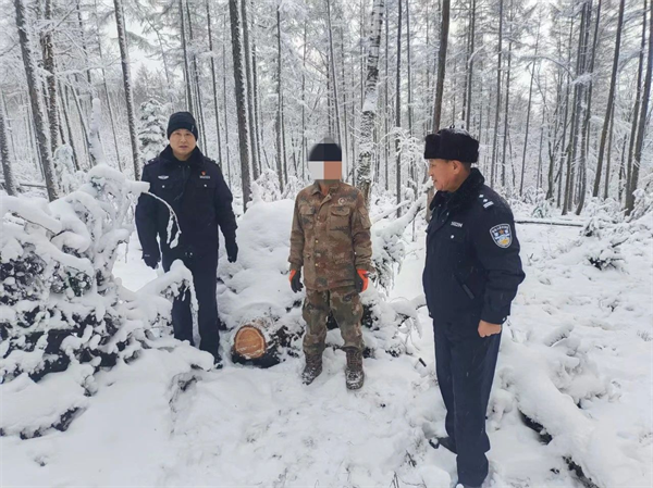 黑龙江林区公安破获一起盗伐林木案件