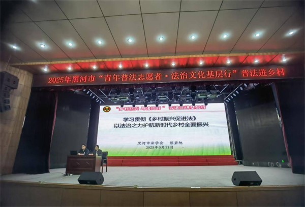 黑龙江省黑河市法学会开展“青年普法志愿者法治文化基层行”普法进乡村活动