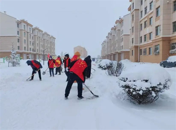以雪为令 法徽璀璨——黑龙江省丰林县法院党员志愿者深入社区开展“双报到”清雪服务活动